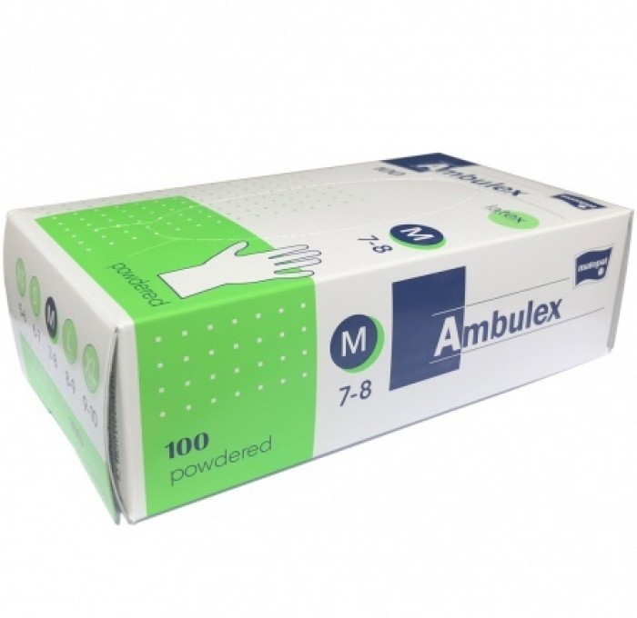Ambulex Latex Kesztyű "M" 100db